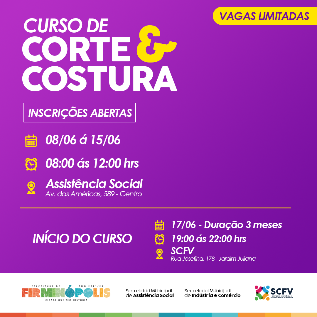 Como se inscrever no curso de Corte e Costura